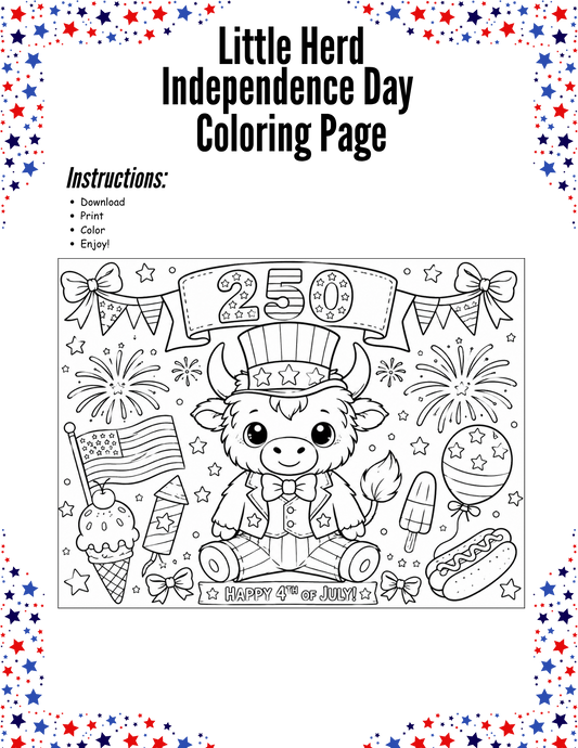 Welcome to the Herd Coloring Sheet_4th of July