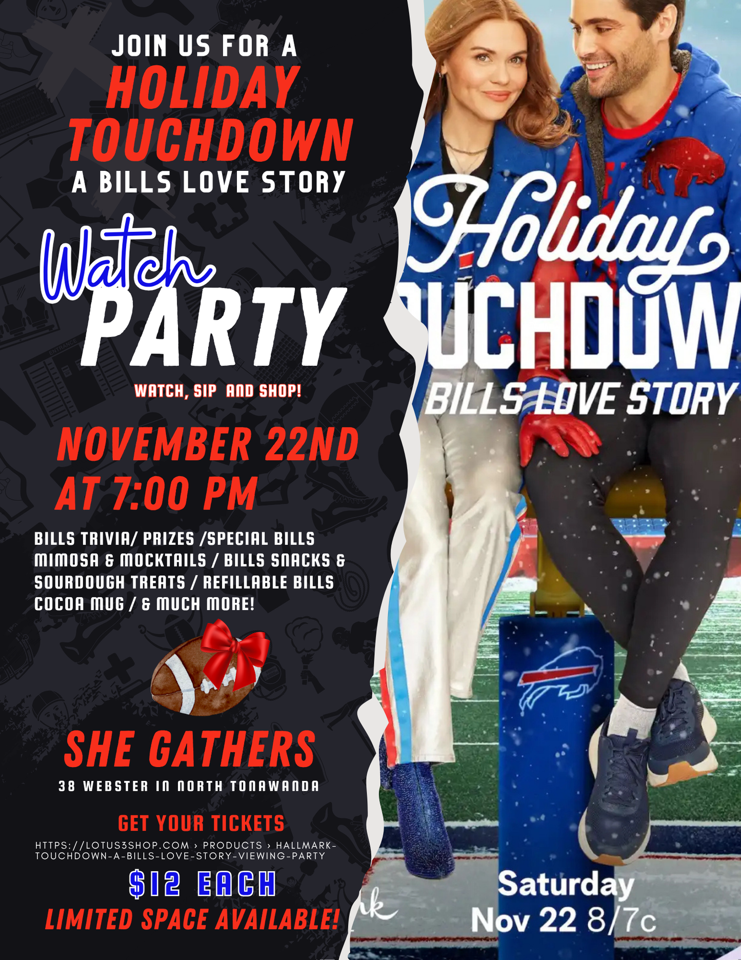 💙❤️🏈Hallmark Touchdown ~ A Bills Love Story Viewing Party