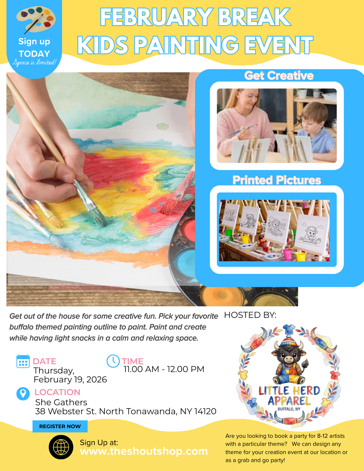 Kids Painting Event ~ February Break 11 am - 12 pm Ages 5 years - 10 years old