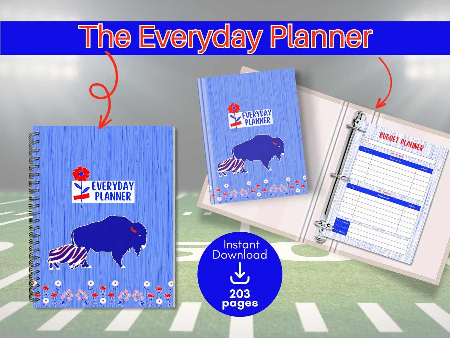 The Everyday Downloadable Planner (pdf format) ~ Over 200 Pages of Organizational Tools