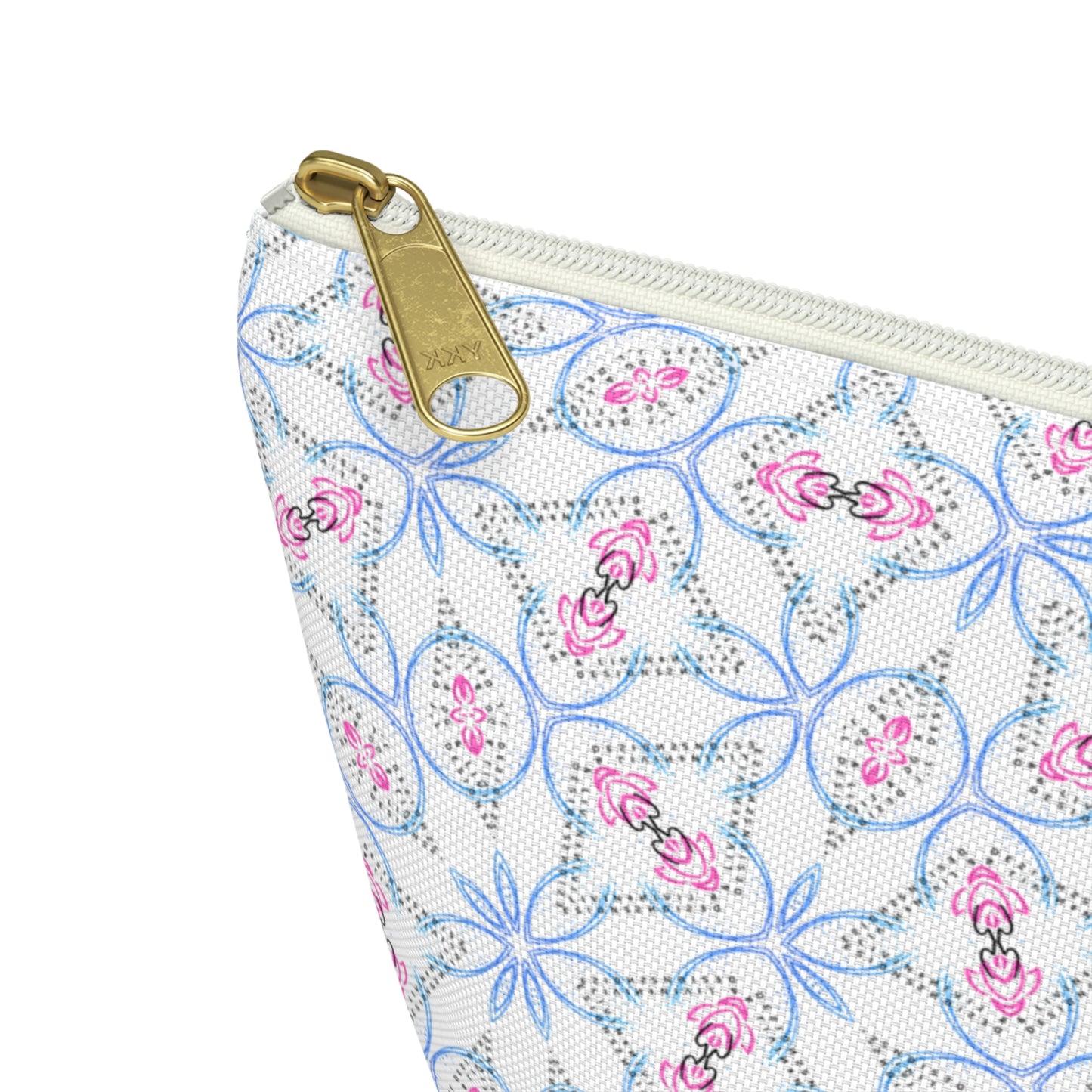 Splashes of Pink & Blue Mash Up Accessory Pouch w T-bottom