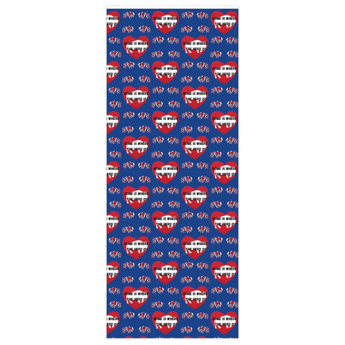 "Home is Where the Herd Is" Blue Wrapping Paper