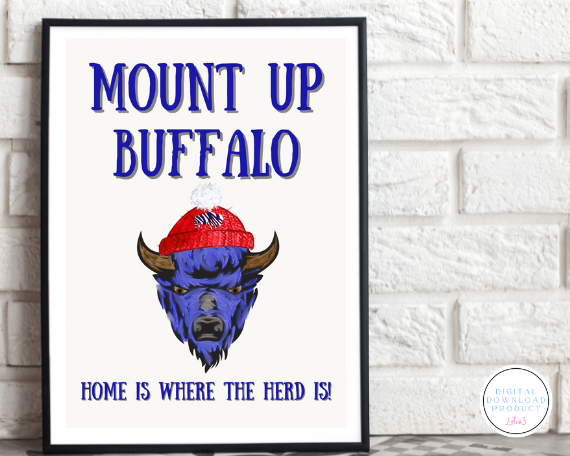 MOUNT UP BUFFALO DIGITAL DOWNLOAD FILES THAT COME IN JPG AND PDF FORMATS OFFERING A VARIETY OF PRINTABLE SIZES