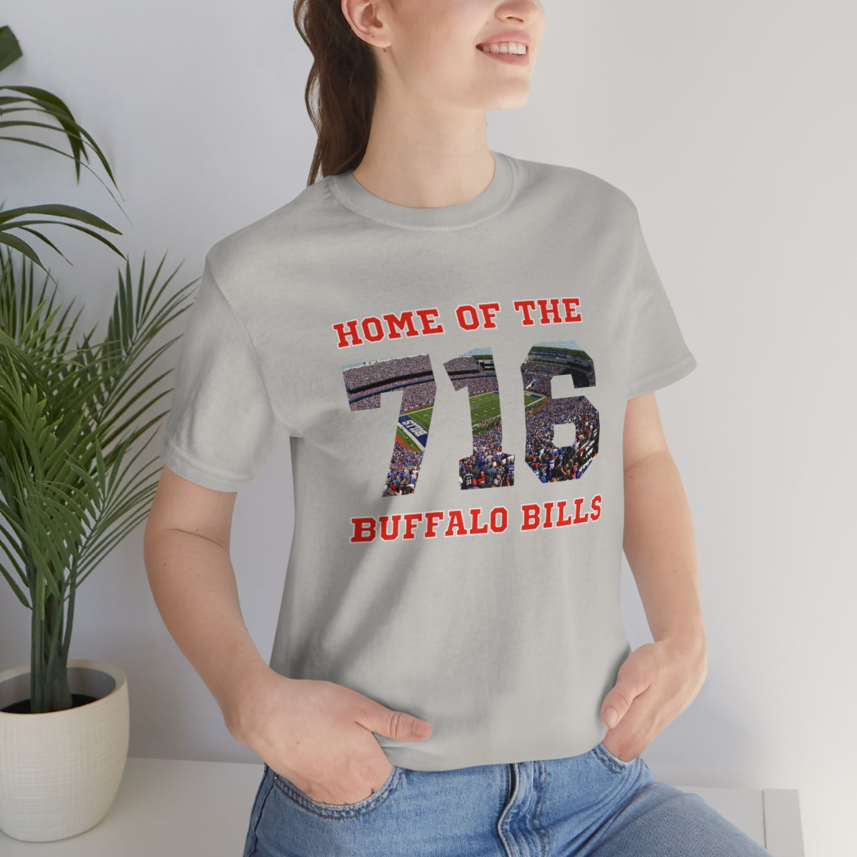 Home of the "BUF"alo Bills  Unisex Jersey Short Sleeve Tee