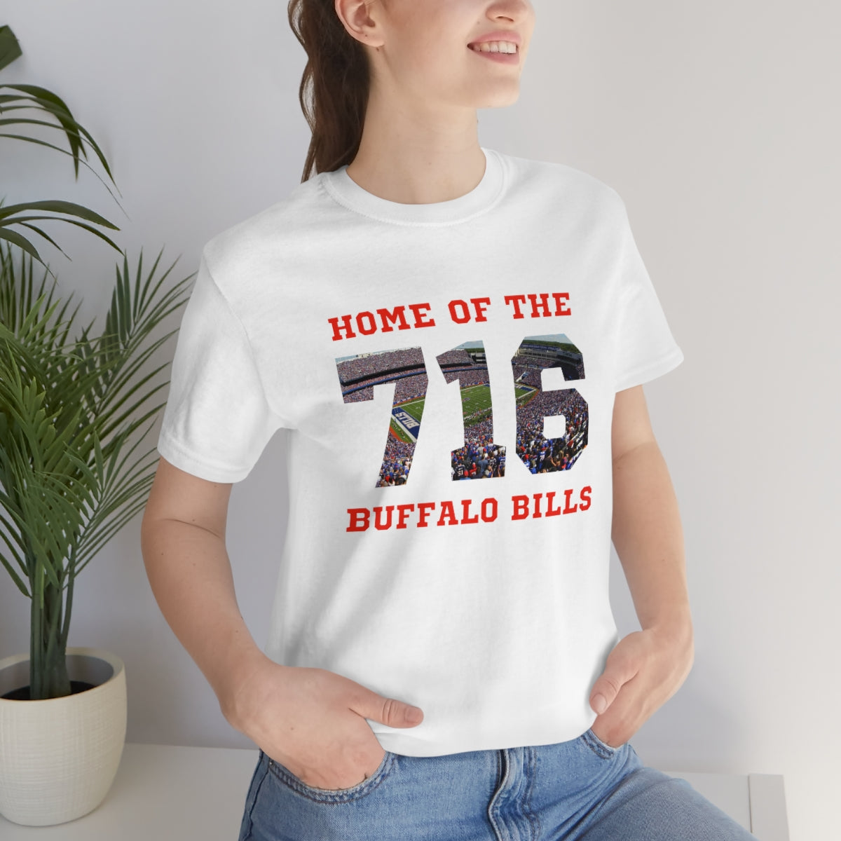 Home of the "BUF"alo Bills  Unisex Jersey Short Sleeve Tee