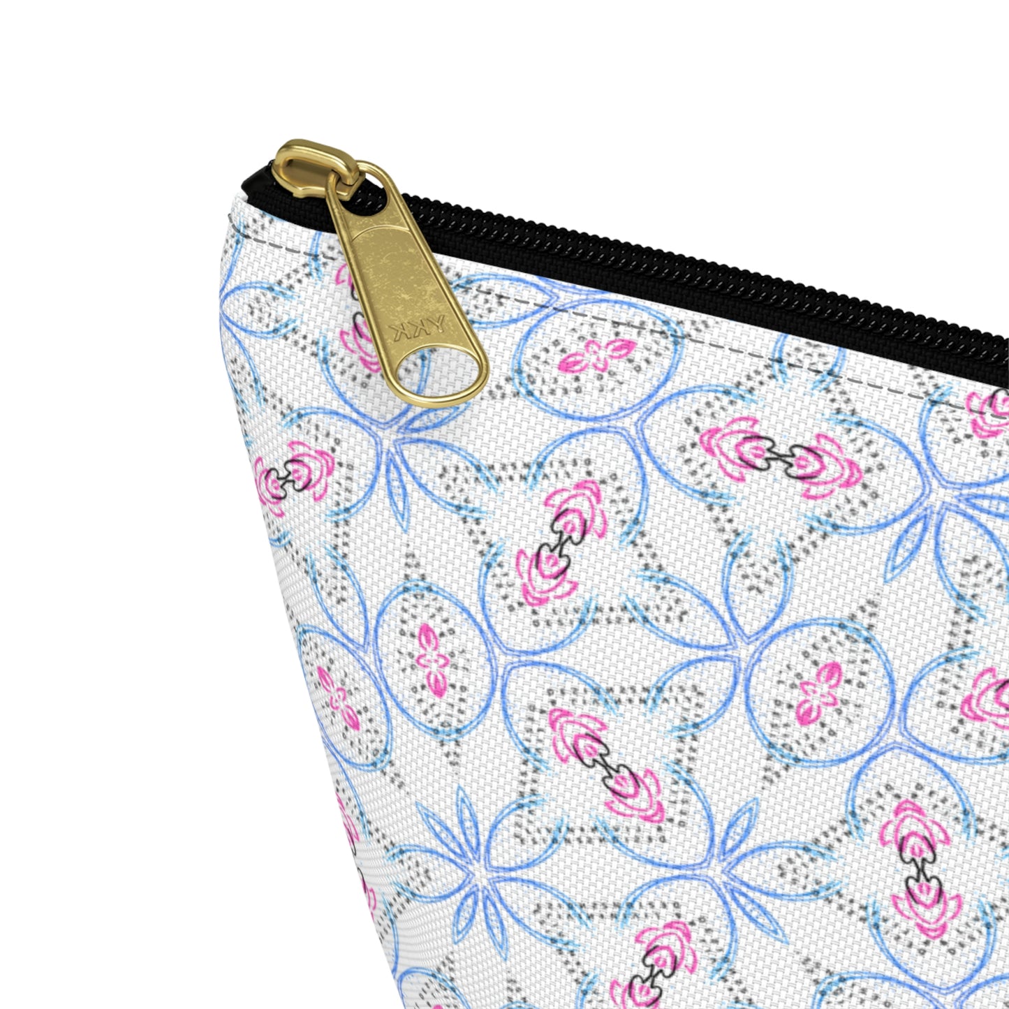 Splashes of Pink & Blue Mash Up Accessory Pouch w T-bottom