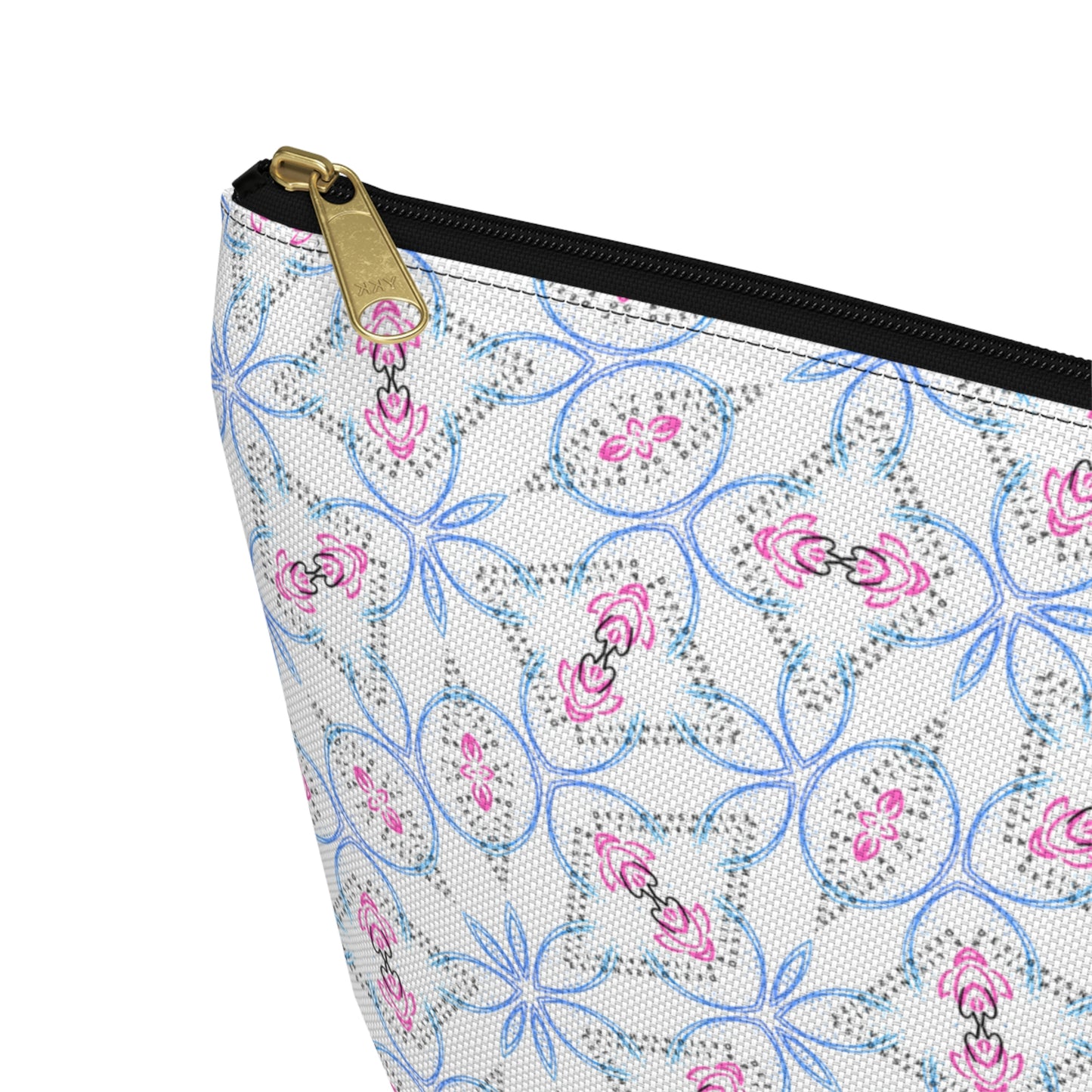 Splashes of Pink & Blue Mash Up Accessory Pouch w T-bottom