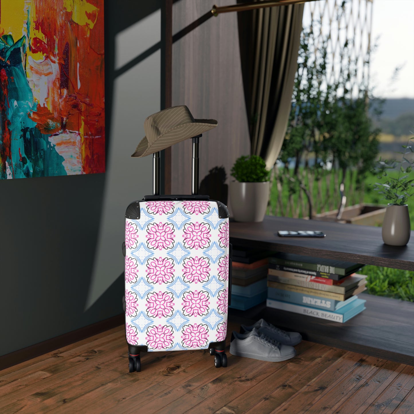 Lotus Living Pink & Blue Mash Up Suitcases