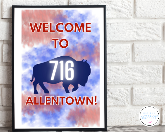 WELCOME TO ALLENTOWN VERSION 1 DOWNLOADABLE PRINTS THAT COME IN JPG AND PDF FORMATS.