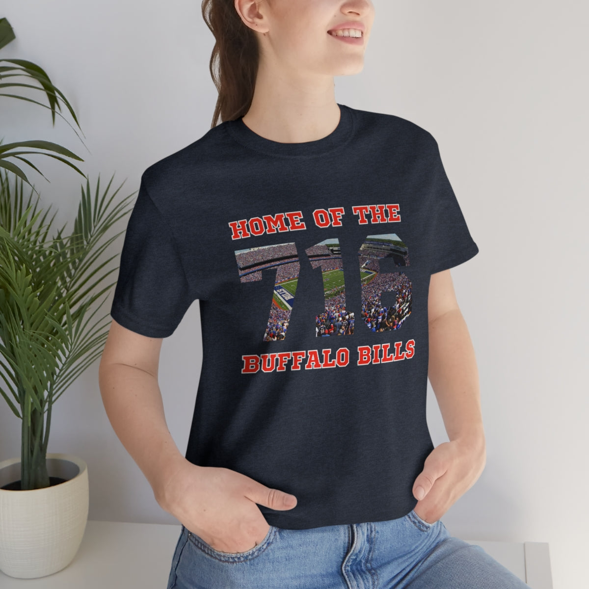 Home of the "BUF"alo Bills  Unisex Jersey Short Sleeve Tee