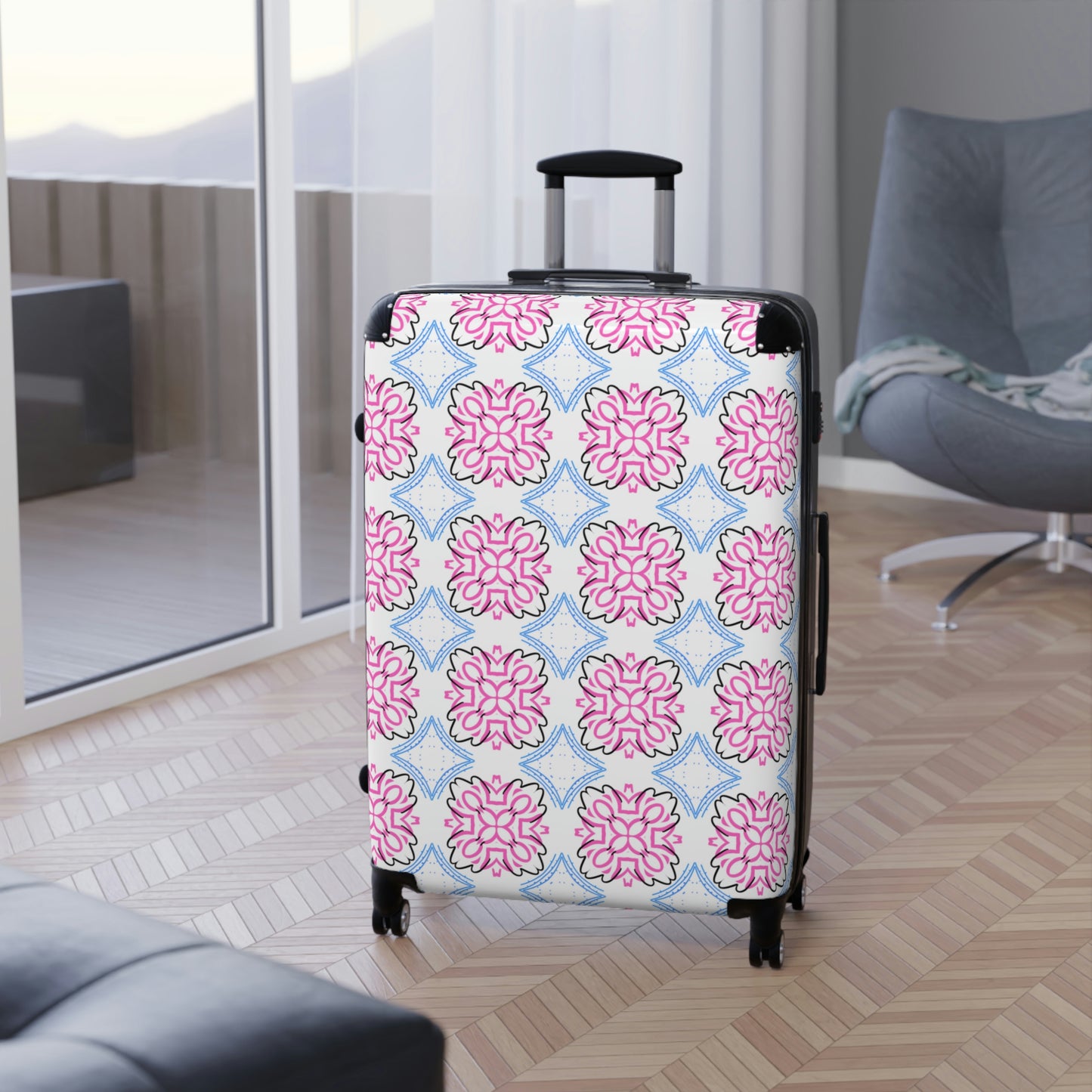 Lotus Living Pink & Blue Mash Up Suitcases