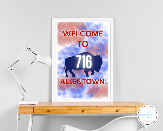 WELCOME TO ALLENTOWN VERSION 1 DOWNLOADABLE PRINTS THAT COME IN JPG AND PDF FORMATS.