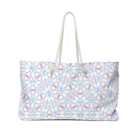 Splashes of Pink & Blue Mash Up Weekender Bag