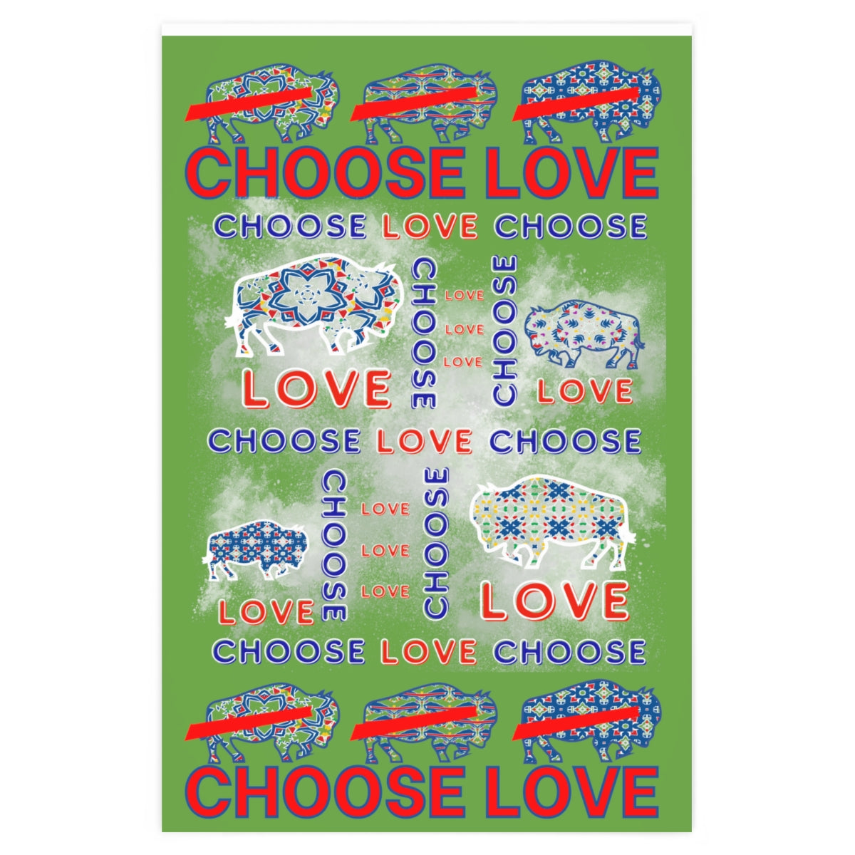 Choose Love Buffalo Style Wrapping Paper