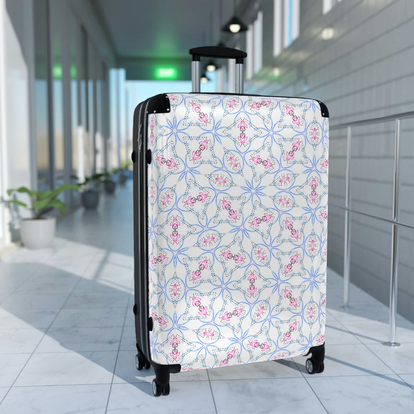 Splashes of Pink & Blue Mash Up Suitcases