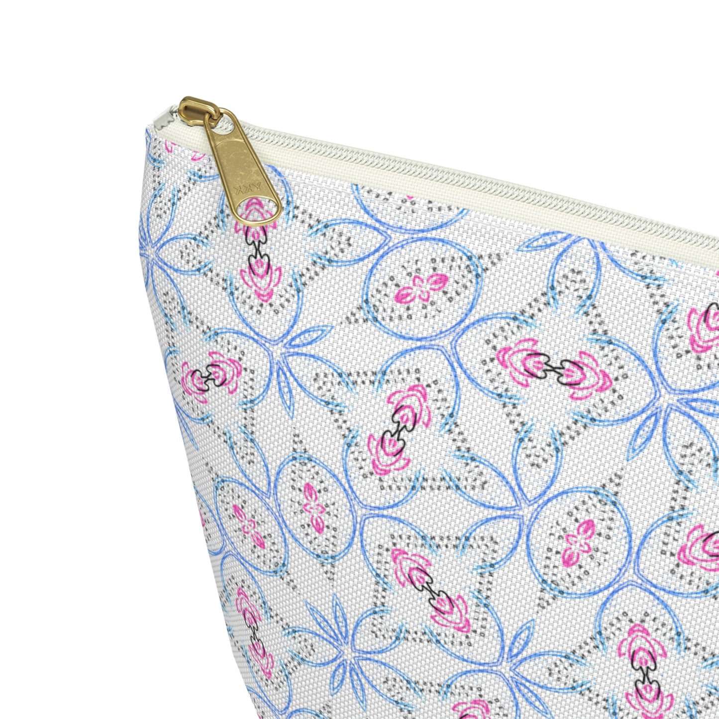 Splashes of Pink & Blue Mash Up Accessory Pouch w T-bottom