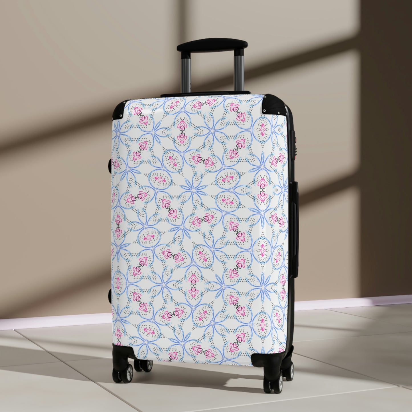 Splashes of Pink & Blue Mash Up Suitcases