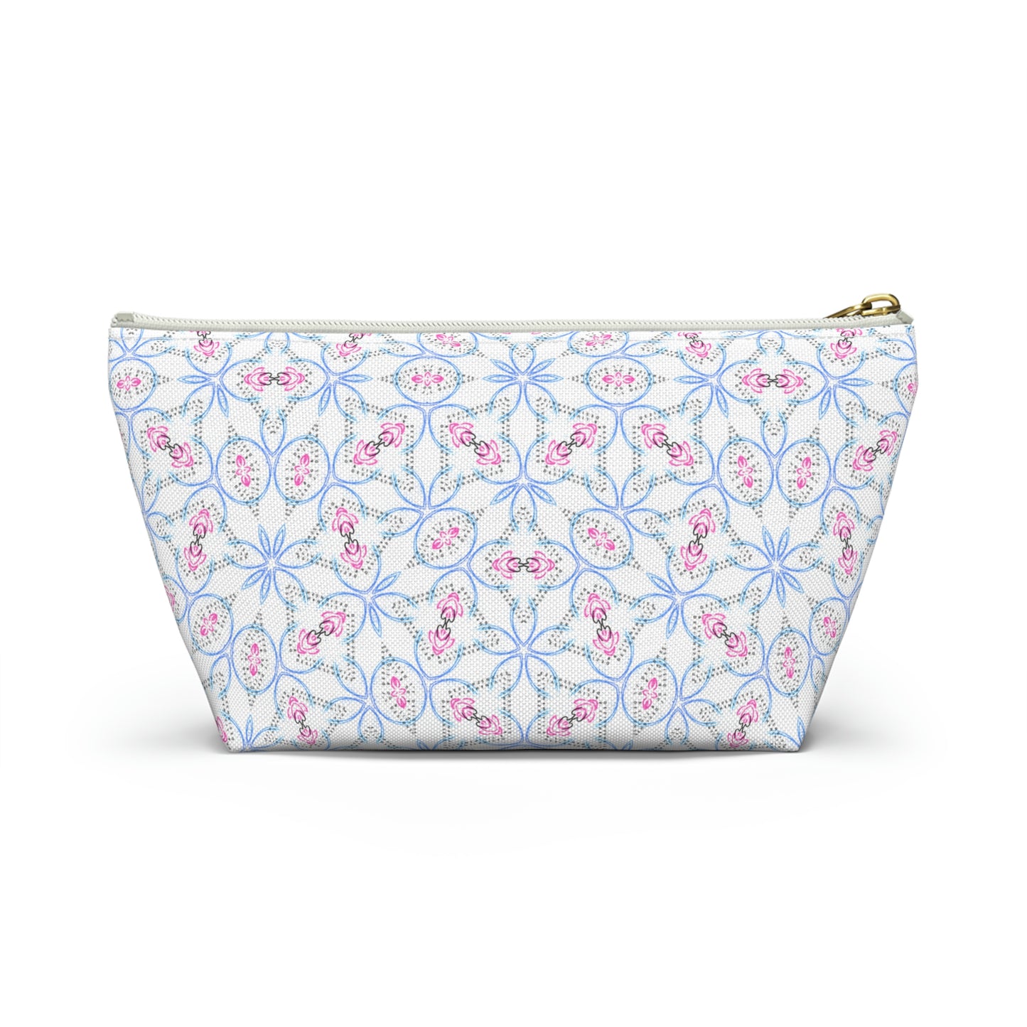 Splashes of Pink & Blue Mash Up Accessory Pouch w T-bottom