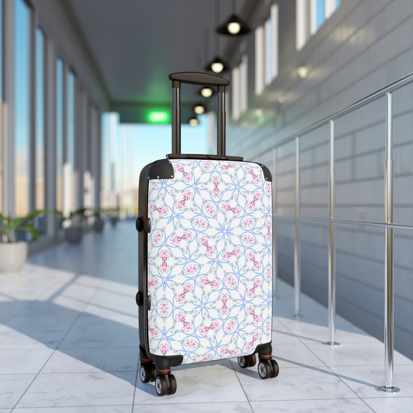 Splashes of Pink & Blue Mash Up Suitcases