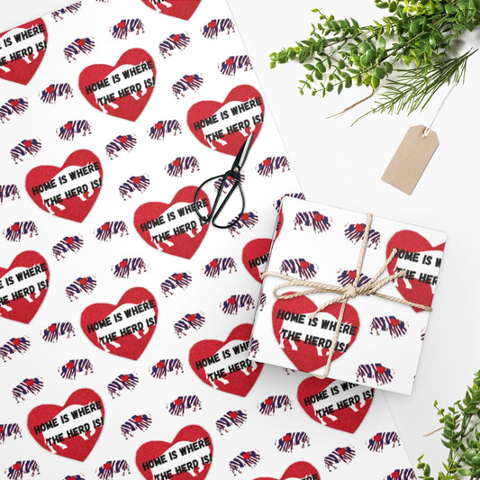 "Home is Where the Herd Is" White Wrapping Paper