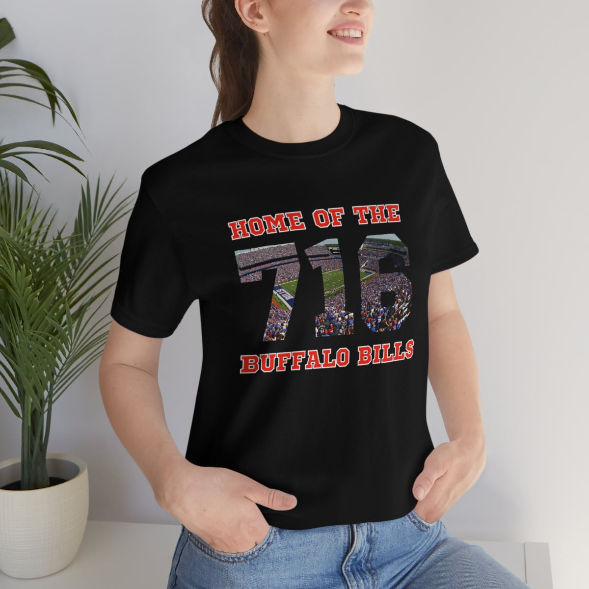 Home of the "BUF"alo Bills  Unisex Jersey Short Sleeve Tee