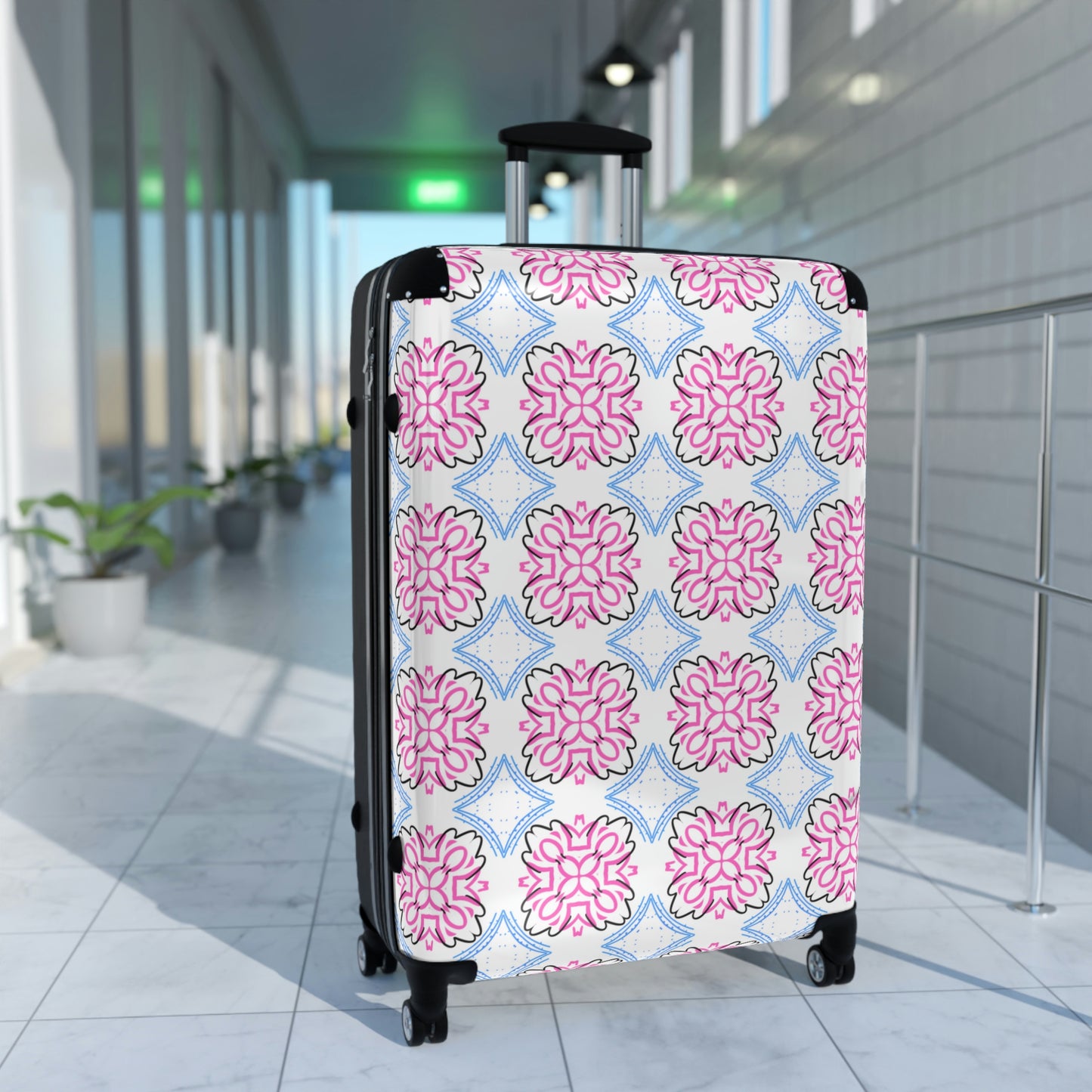 Lotus Living Pink & Blue Mash Up Suitcases