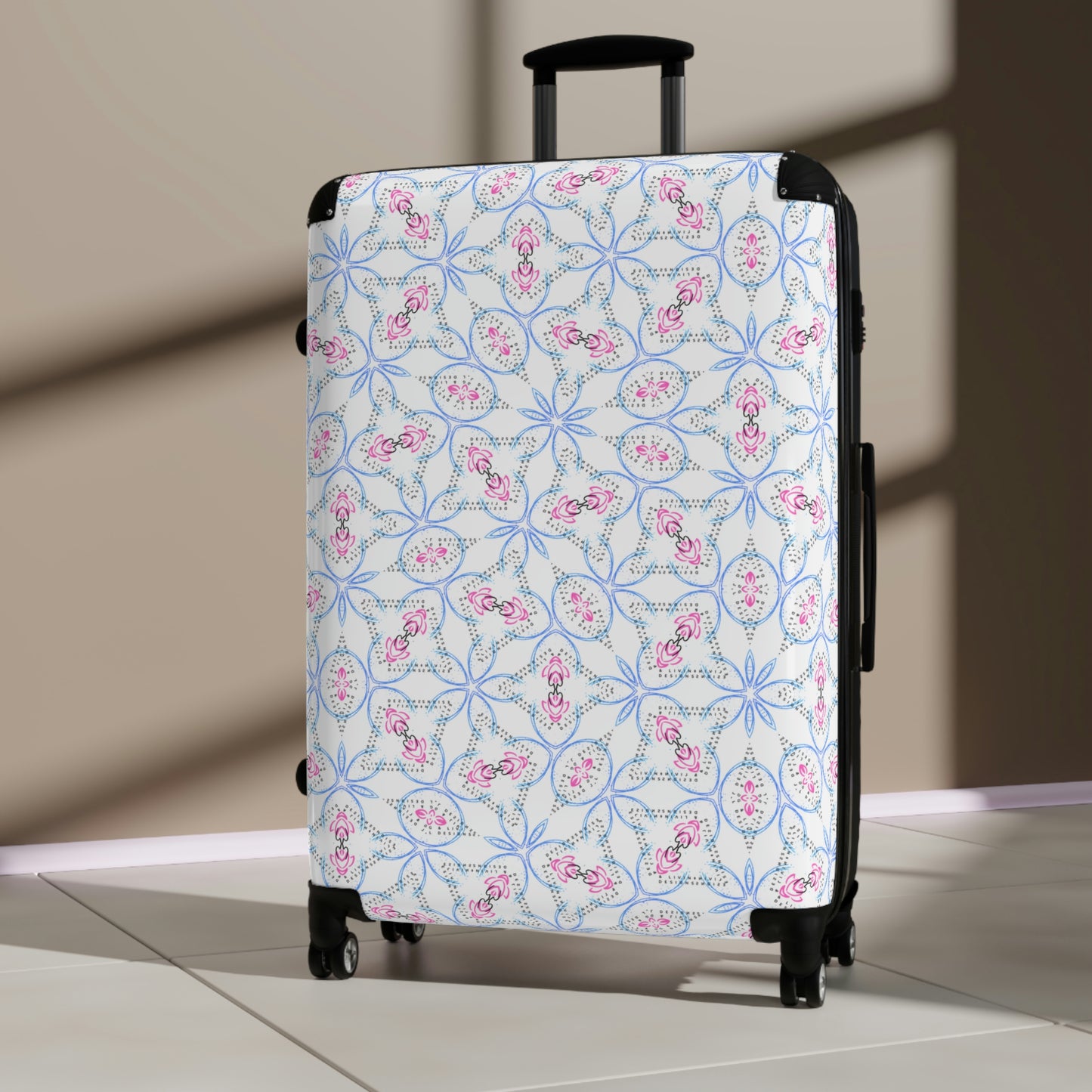 Splashes of Pink & Blue Mash Up Suitcases