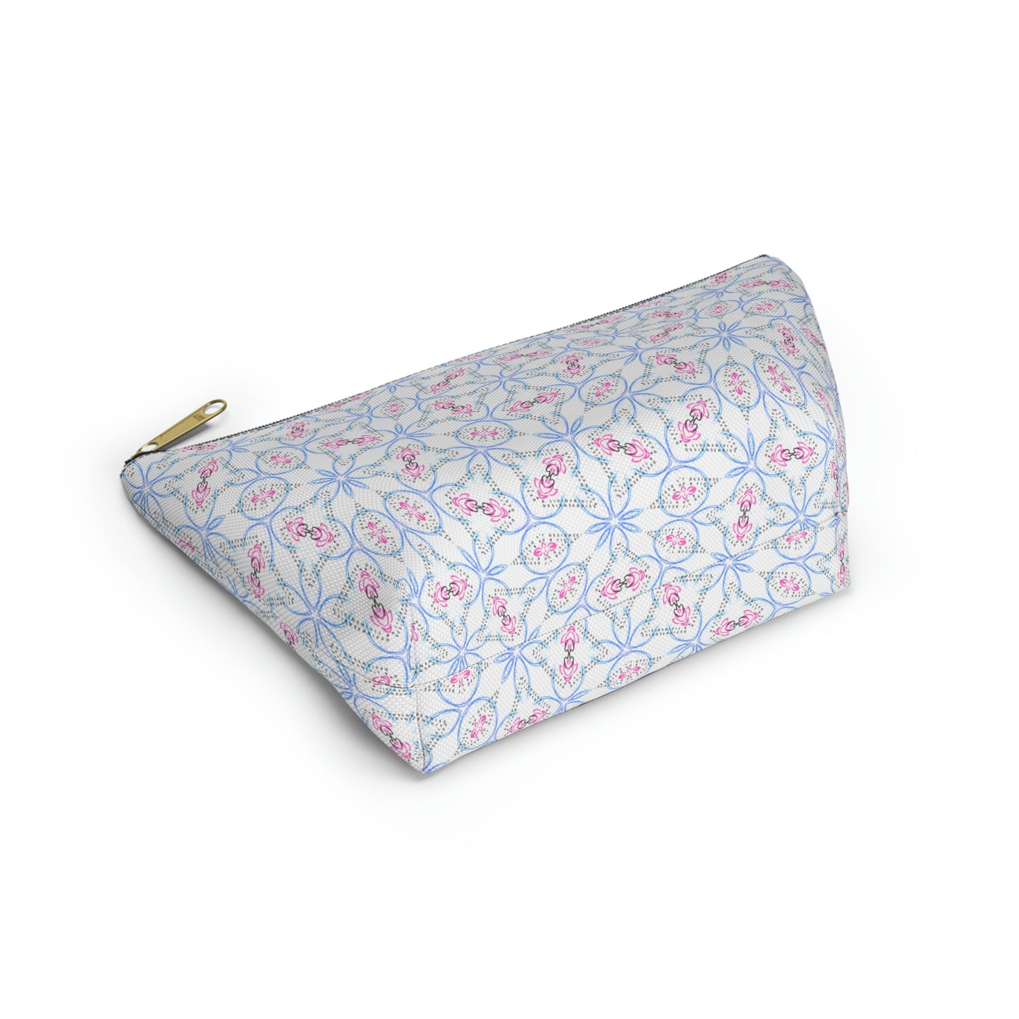 Splashes of Pink & Blue Mash Up Accessory Pouch w T-bottom