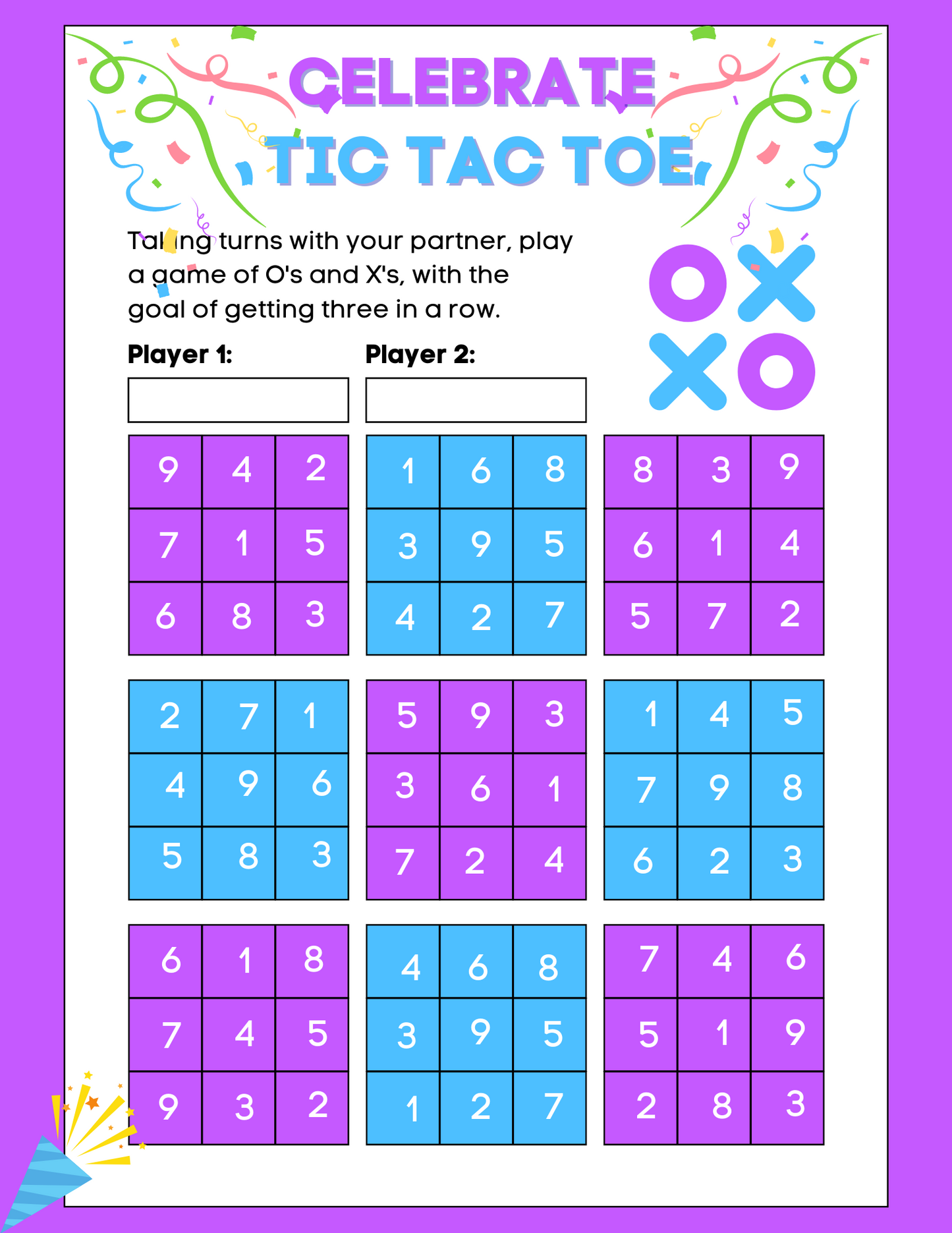 Tic Tac Toe Math in Motion Grades K - 5