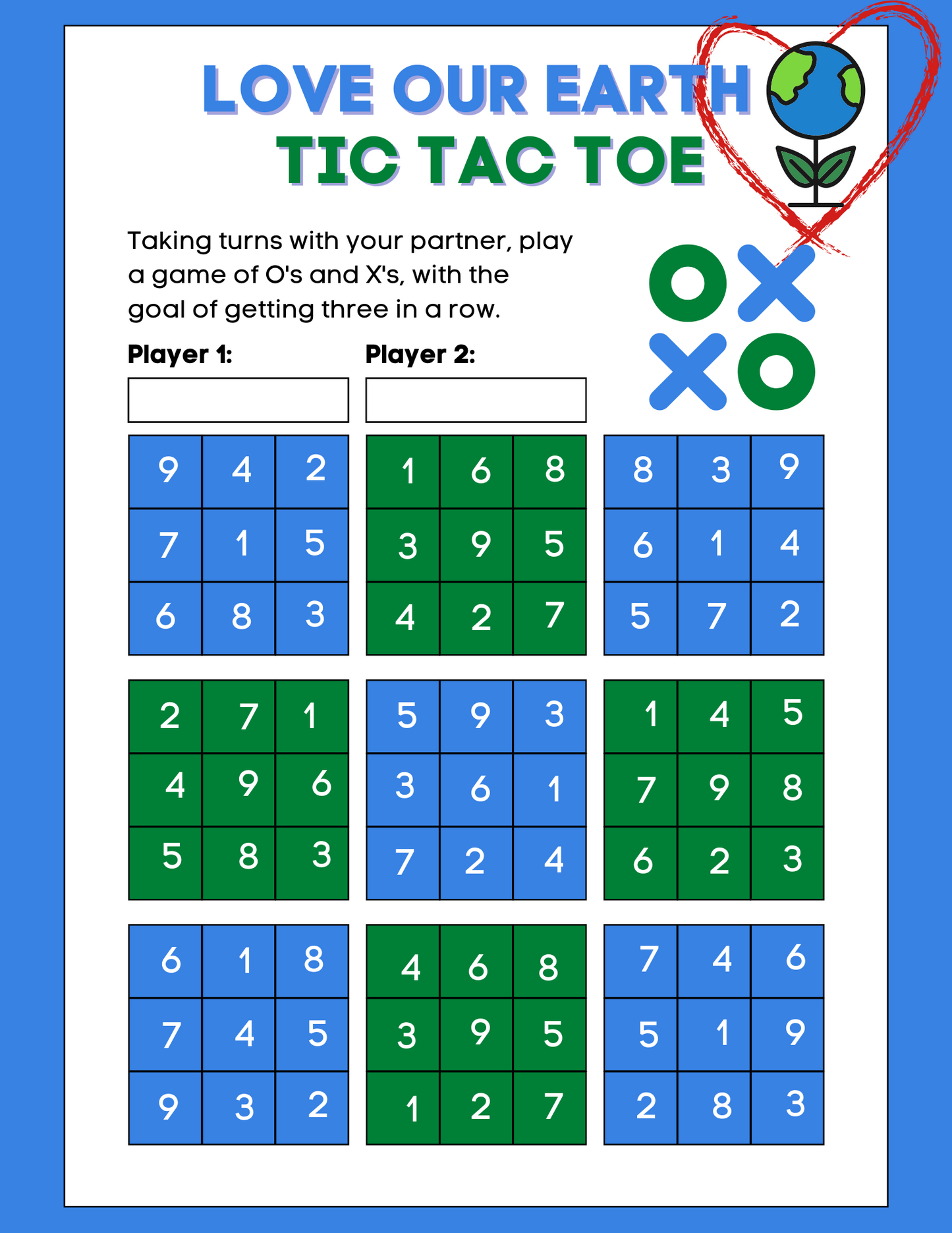 Tic Tac Toe Math in Motion Grades K - 5