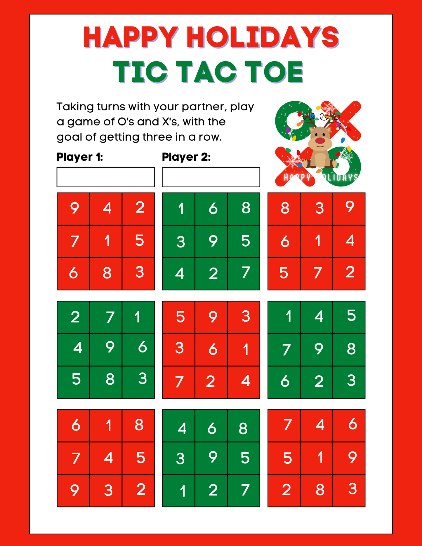 Tic Tac Toe Math in Motion Grades K - 5